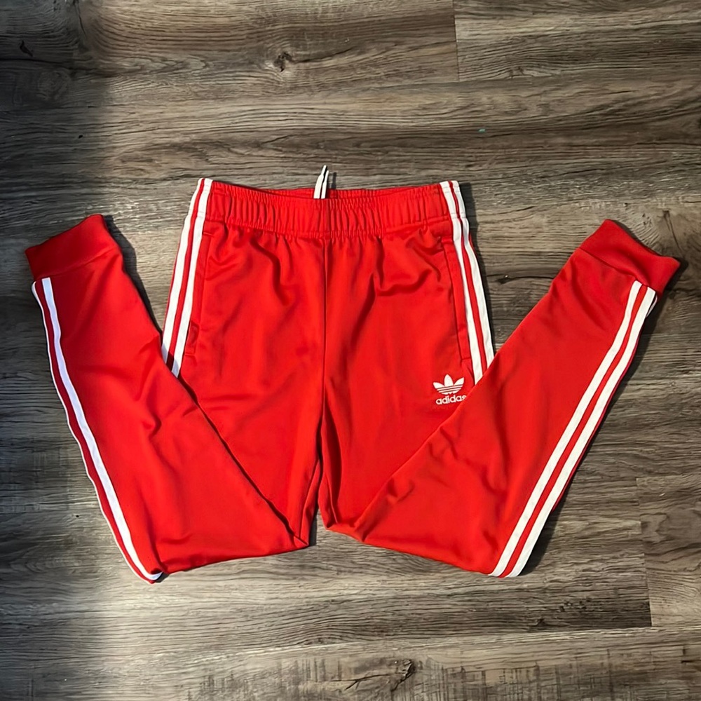 Adidas red joggers